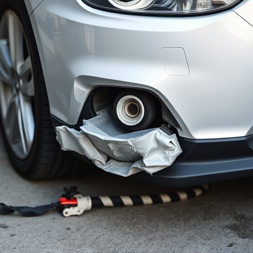 damaged car bumper