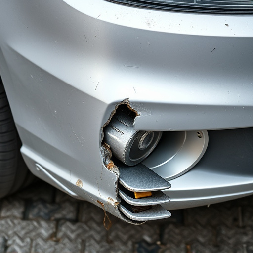 damaged car bumper