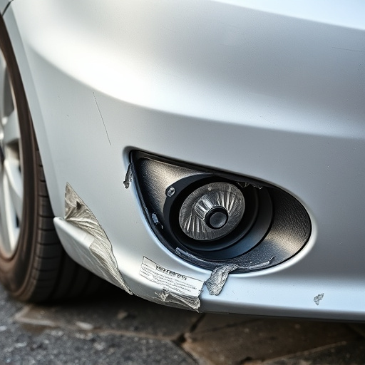 damaged car bumper