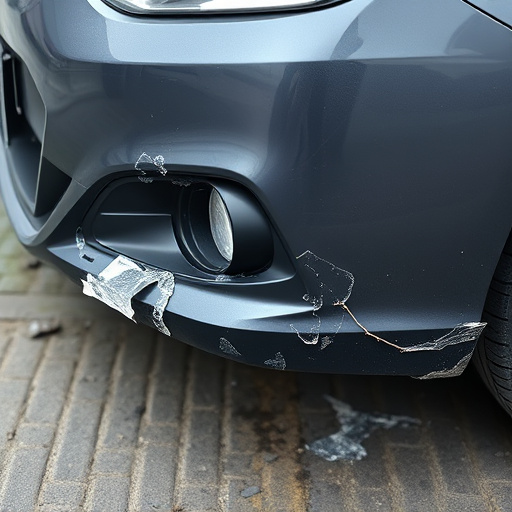 damaged car bumper