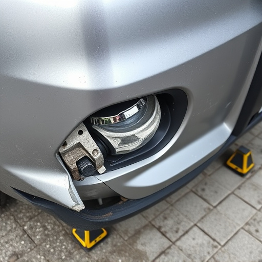 damaged car bumper