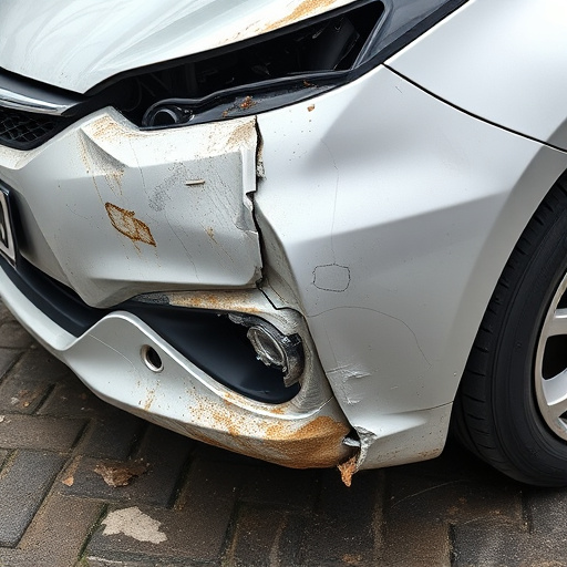damaged car bumper