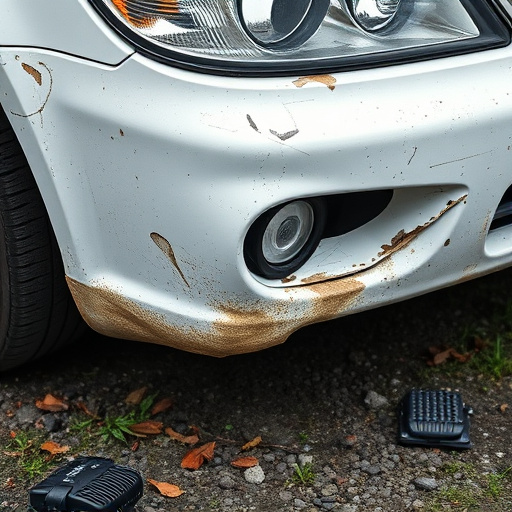 damaged car bumper