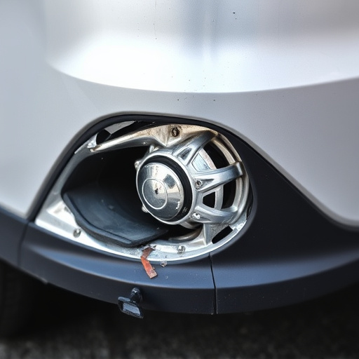 damaged car bumper