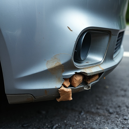 damaged car bumper