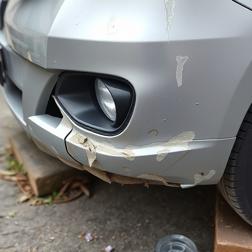 damaged car bumper