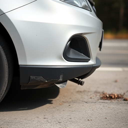 damaged car bumper