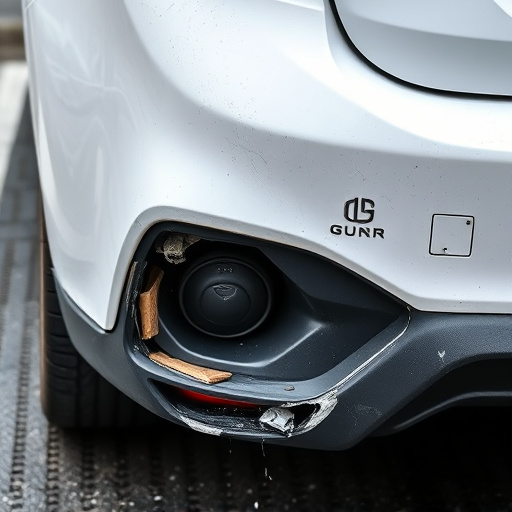 damaged car bumper