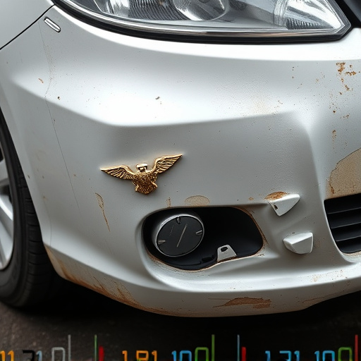 damaged car bumper