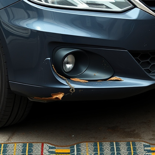 damaged car bumper