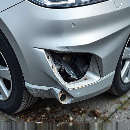damaged car bumper