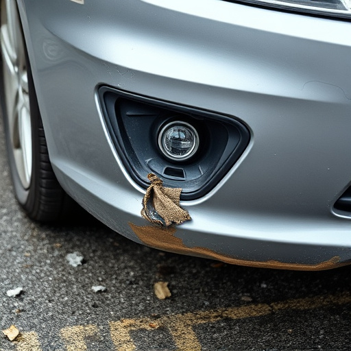damaged car bumper