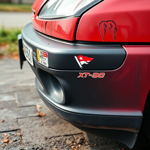 damaged car bumper