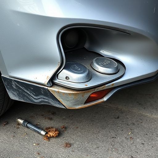 damaged car bumper