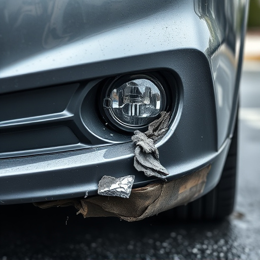 damaged car bumper
