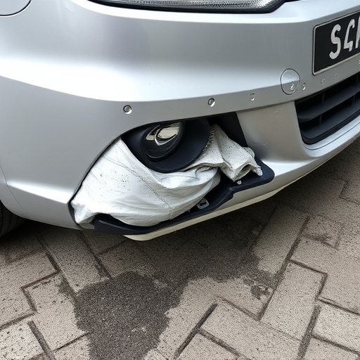 damaged car bumper