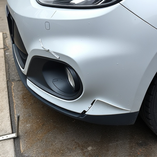 damaged car bumper