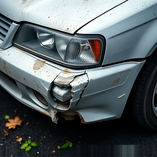 damaged car bumper