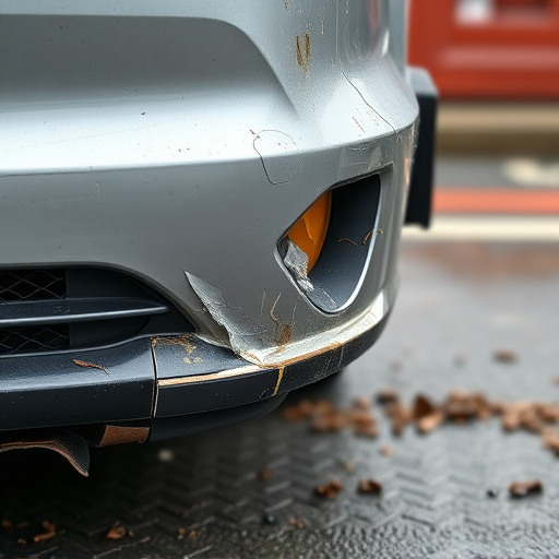 damaged car bumper