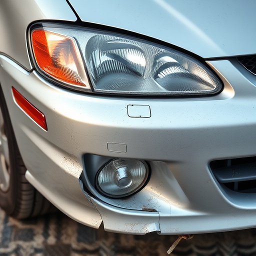 damaged car bumper