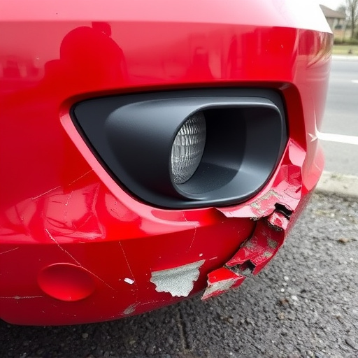damaged car bumper