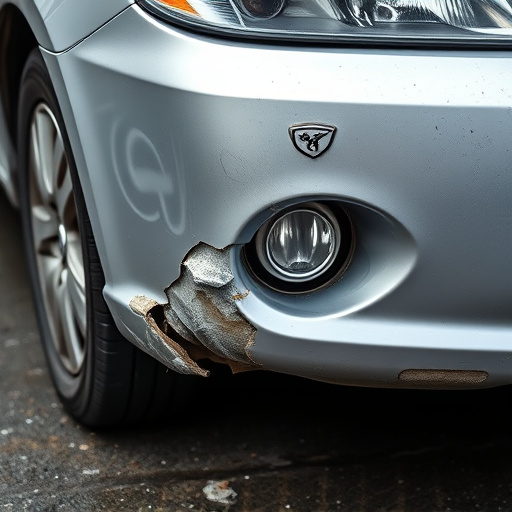 damaged car bumper