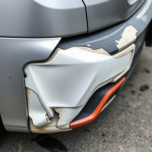damaged car bumper