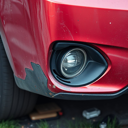 damaged car bumper