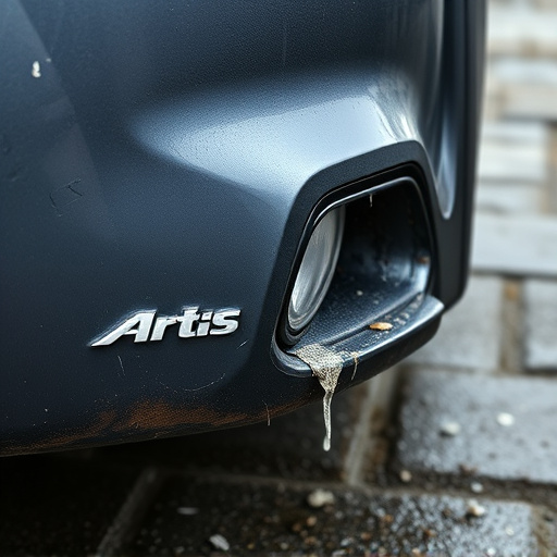 damaged car bumper