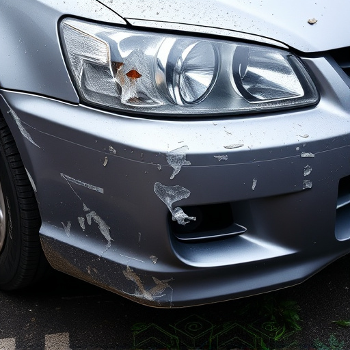 damaged car bumper
