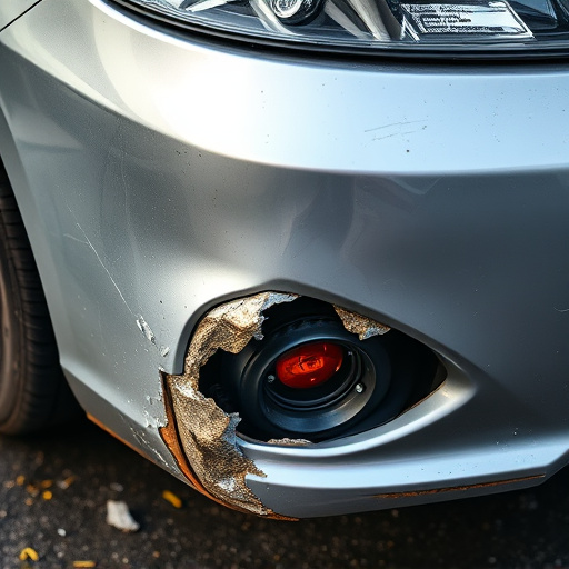 damaged car bumper