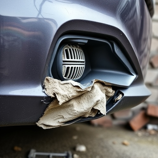 damaged car bumper