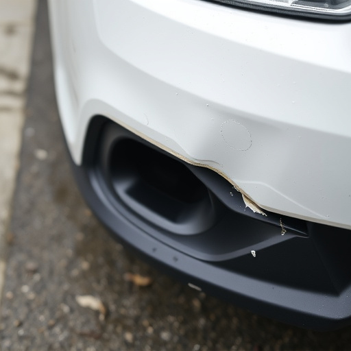damaged car bumper