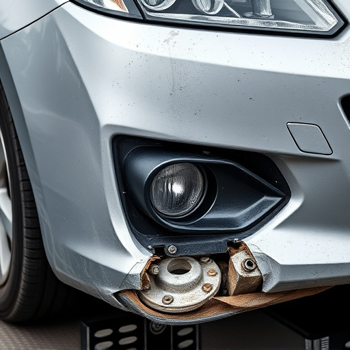 damaged car bumper