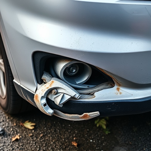 damaged car bumper