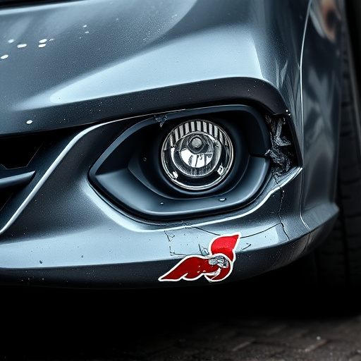 damaged car bumper