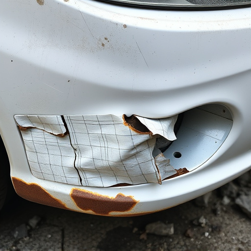damaged car bumper