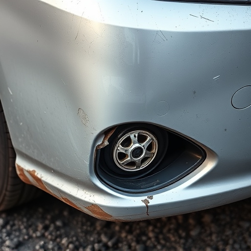 damaged car bumper
