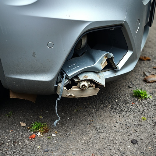 damaged car bumper