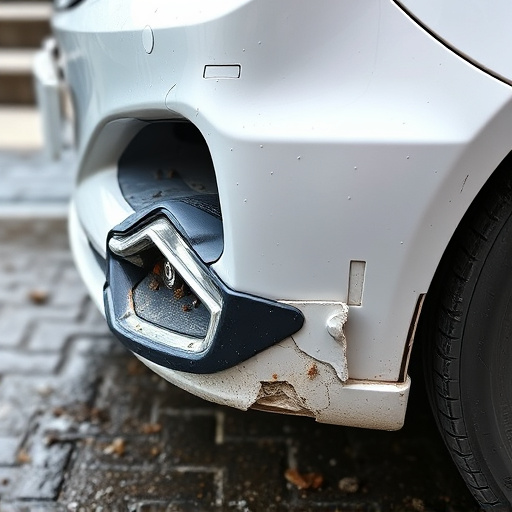 damaged car bumper