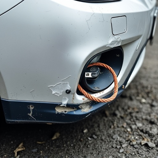 damaged car bumper