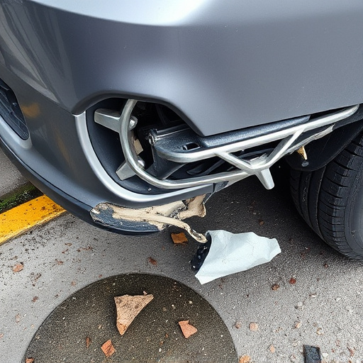 damaged car bumper