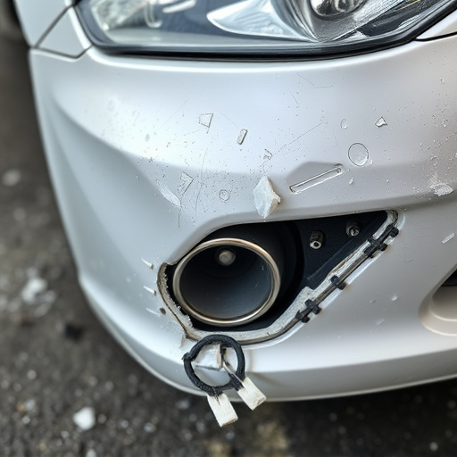 damaged car bumper