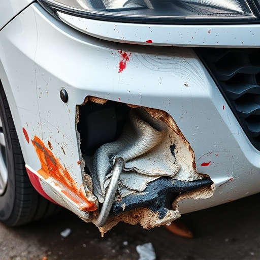 damaged car bumper