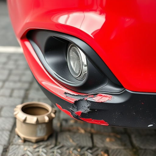 damaged car bumper