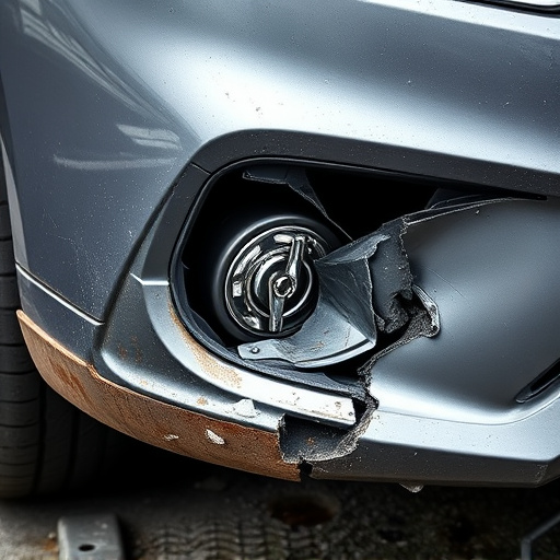 damaged car bumper