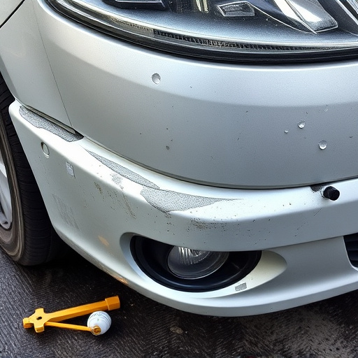 damaged car bumper