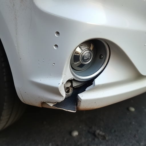 damaged car bumper
