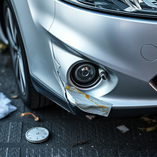 damaged car bumper