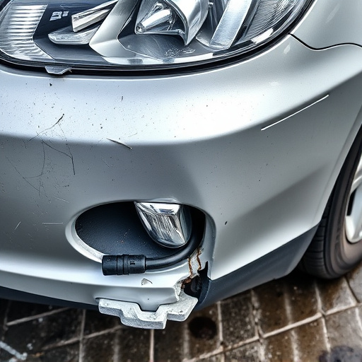 damaged car bumper